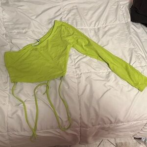 ASOS Lime Green One-Shoulder Crop Top